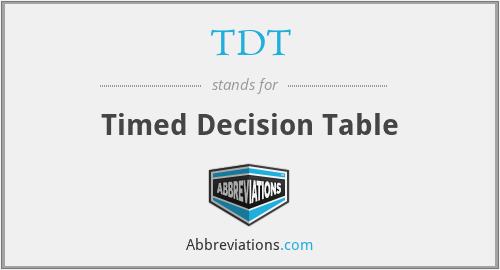 What does decision table stand for?